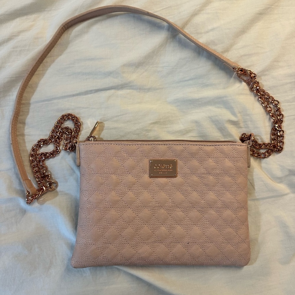 Colette Blush Pink Quilted Crossbody Bag